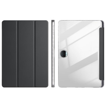 For Honor Pad 9 3-Fold Clear Acrylic Leather Tablet Case(Black)