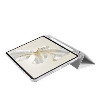 For Honor Pad 9 3-Fold Clear Acrylic Leather Tablet Case(Gray)