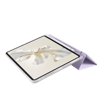 For Honor Pad 9 3-Fold Clear Acrylic Leather Tablet Case(Taro Purple)