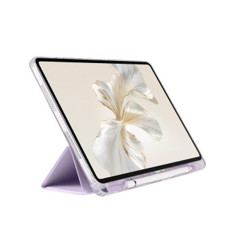 For Honor Pad 9 3-Fold Clear Acrylic Leather Tablet Case(Taro Purple)
