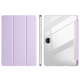 For Honor Pad 9 3-Fold Clear Acrylic Leather Tablet Case(Taro Purple)