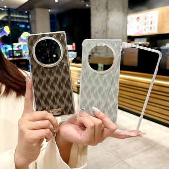 For OPPO Find N5 Transparent Edge Peacock Texture Phone Case(Gray)