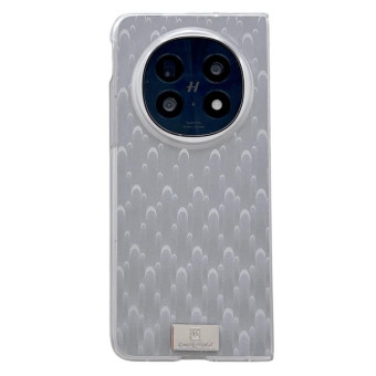 For OPPO Find N5 Transparent Edge Peacock Texture Phone Case(Gray)