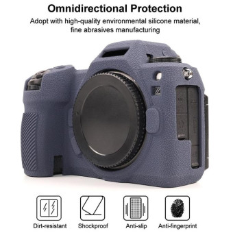 For Nikon Z6III Litchi Texture Soft Silicone Protective Case(Dark Blue)