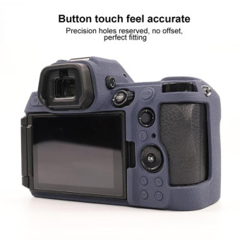 For Nikon Z6III Litchi Texture Soft Silicone Protective Case(Dark Blue)