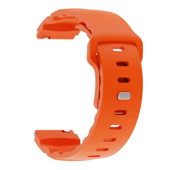 22mm Solid Color Reverse Buckle Fluororubber Watch Band(Orange)