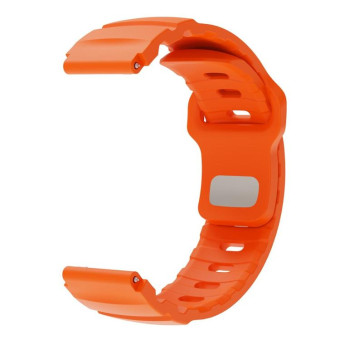 22mm Solid Color Reverse Buckle Fluororubber Watch Band(Orange)
