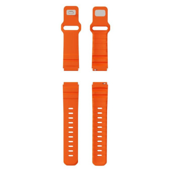 22mm Solid Color Reverse Buckle Fluororubber Watch Band(Orange)