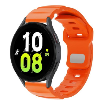 22mm Solid Color Reverse Buckle Fluororubber Watch Band(Orange)