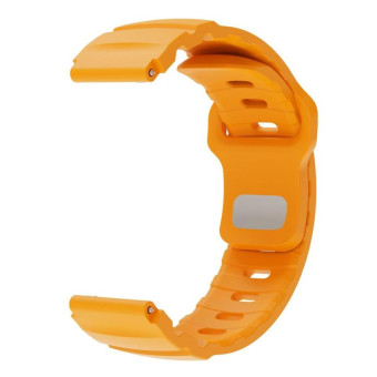 22mm Solid Color Reverse Buckle Fluororubber Watch Band(Yellow)