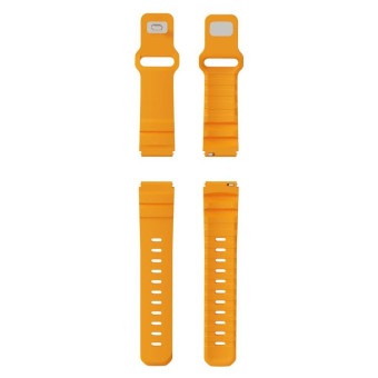 22mm Solid Color Reverse Buckle Fluororubber Watch Band(Yellow)