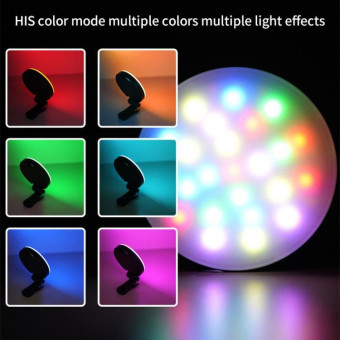 GZ-669 Full Color Round Portable Pocket Fill Light(Cold/Warm/White Light)