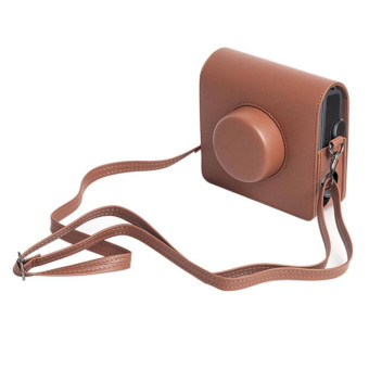 For FUJIFILM instax WIDE Evo Full Body Leather Camera Case Bag with Strap(Brown)