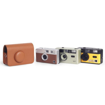 For Kodak EKTAR H35 / F501 / F9 Full Body Leather Camera Case Bag with Strap(Black)