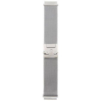 22mm Parachute Buckle Milanese Metal Steel Mesh Watch Band(Silver)