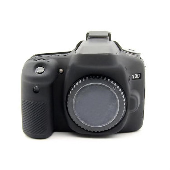 For Canon EOS 70D Soft Silicone Protective Case(Black)