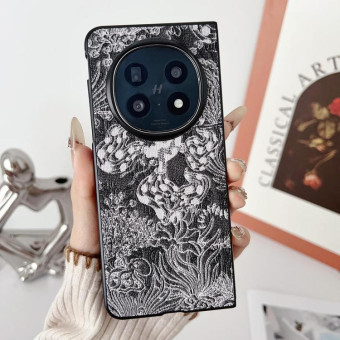 For OPPO Find N5 Embroidery Style Full Coverage Phone Case(Black)