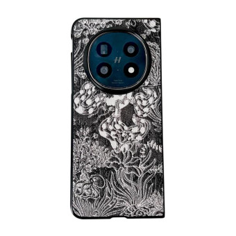 For OPPO Find N5 Embroidery Style Full Coverage Phone Case(Black)