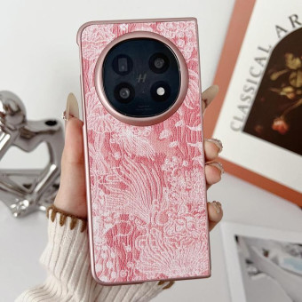 For OPPO Find N5 Embroidery Style Full Coverage Phone Case(Pink)