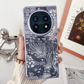 For OPPO Find N5 Embroidery Style Full Coverage Phone Case(Blue)