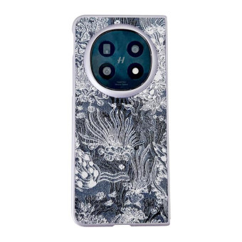 For OPPO Find N5 Embroidery Style Full Coverage Phone Case(Blue)