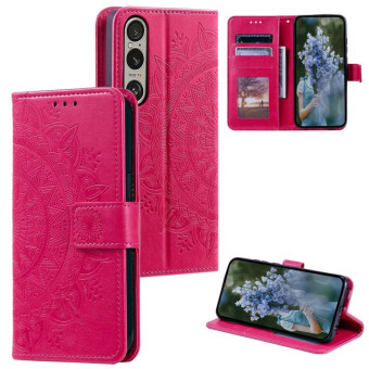 For Sony Xperia 1 VII Totem Flower Embossed Leather Phone Case with Lanyard(Red)