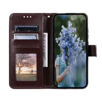 For Sony Xperia 1 VII Totem Flower Embossed Leather Phone Case with Lanyard(Brown)