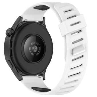 22mm Slanted Hole Two Color Silicone Watch Band(White Black)
