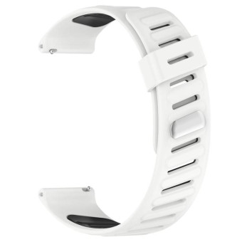 22mm Slanted Hole Two Color Silicone Watch Band(White Black)