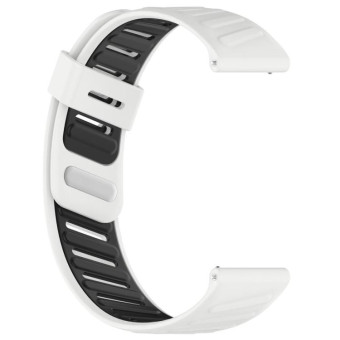 22mm Slanted Hole Two Color Silicone Watch Band(White Black)