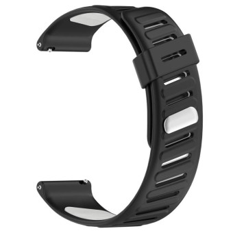 22mm Slanted Hole Two Color Silicone Watch Band(Black White)