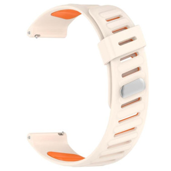 22mm Slanted Hole Two Color Silicone Watch Band(Starlight Orange)