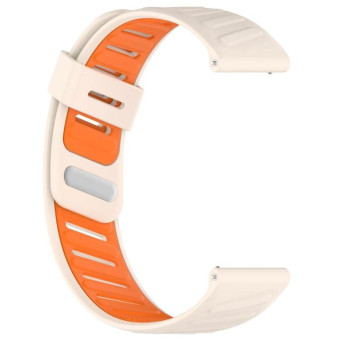 22mm Slanted Hole Two Color Silicone Watch Band(Starlight Orange)