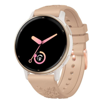 20mm Embossed Rose Gold Buckle Silicone Watch Band(Apricot)