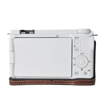 For Sony Alpha ZV-E10 II / ZV-E10M2 Litchi Texture PU Leather Camera Half Case Base(Coffee)