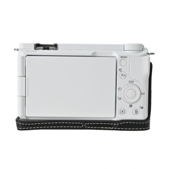 For Sony Alpha ZV-E10 II / ZV-E10M2 Litchi Texture PU Leather Camera Half Case Base(Black)