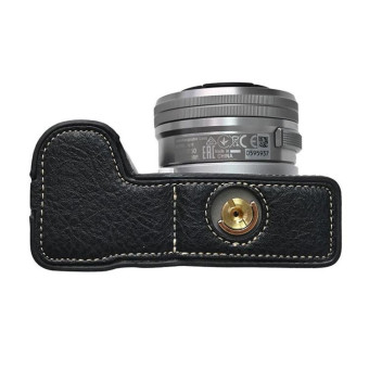 For Sony Alpha ZV-E10 II / ZV-E10M2 Litchi Texture PU Leather Camera Half Case Base(Black)