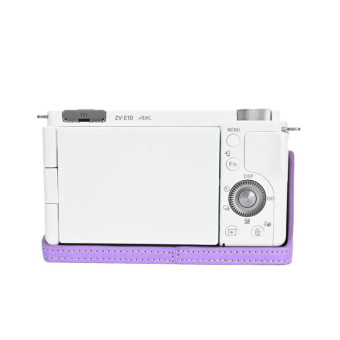For Sony Alpha ZV-E10 II / ZV-E10M2 Litchi Texture PU Leather Camera Half Case Base(Purple)