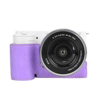 For Sony Alpha ZV-E10 II / ZV-E10M2 Litchi Texture PU Leather Camera Half Case Base(Purple)