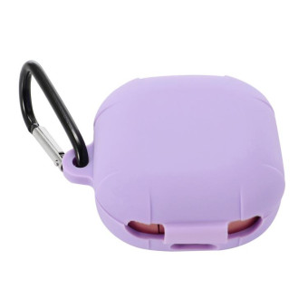Anti-fall Silicone Earphone Protective Case with Hook For Samsung Galaxy Buds Live/ Buds2 / Buds Pro / Buds2 Pro (Purple)
