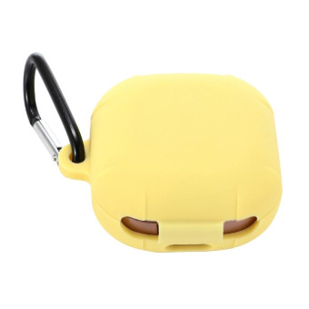 Anti-fall Silicone Earphone Protective Case with Hook For Samsung Galaxy Buds Live/ Buds2 / Buds Pro / Buds2 Pro (Yellow)