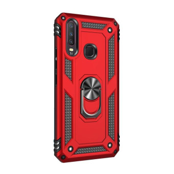 For Vivo Y3 / Y17 Shockproof TPU + PC Protective Case with 360 Degree Rotating Holder(Red)