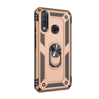 For Vivo Y3 / Y17 Shockproof TPU + PC Protective Case with 360 Degree Rotating Holder(Gold)