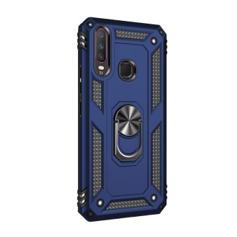 For Vivo Y3 / Y17 Shockproof TPU + PC Protective Case with 360 Degree Rotating Holder(Blue)