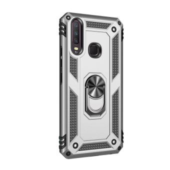 For Vivo Y3 / Y17 Shockproof TPU + PC Protective Case with 360 Degree Rotating Holder(Silver)
