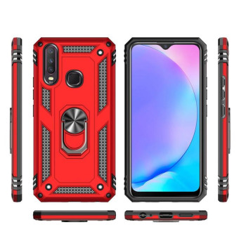 For Vivo Y3 / Y17 Shockproof TPU + PC Protective Case with 360 Degree Rotating Holder(Red)