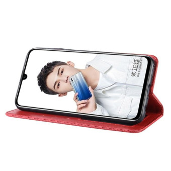 Magnetic Buckle Retro Texture Horizontal Flip Leather Case for Huawei Honor 10 Lite / P Smart (2019) / Nova Lite 3, with Holder & Card Slots & Wallet (Red)