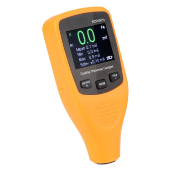 RZ260FN Ferrous & Non-Ferrous 2 in 1 LCD Display Ultrasonic Coating Paint Thickness Gauge Meter Tools (Orange)