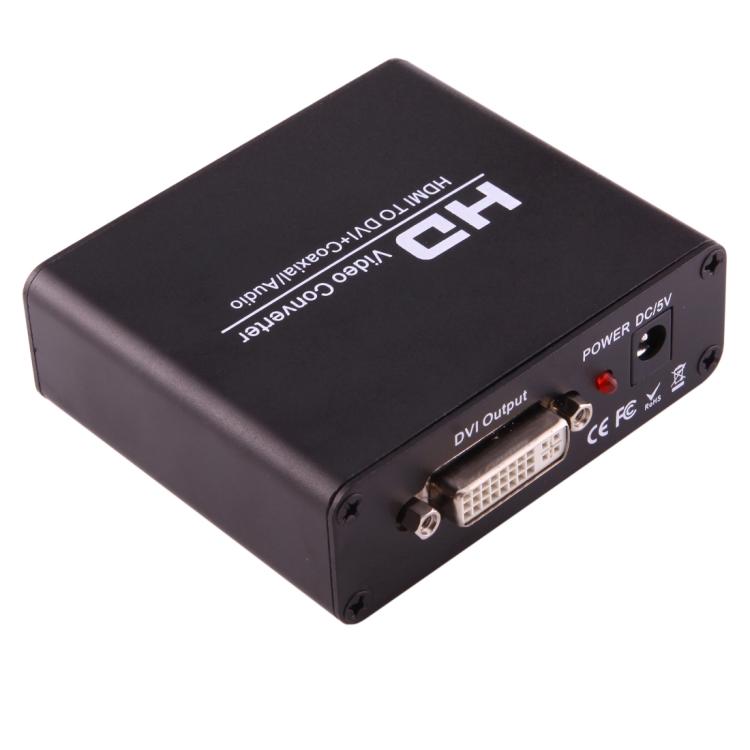 NEWKENG X5 HDMI to DVI with Audio 3.5mm Coaxial Output Video Converter, US Plug