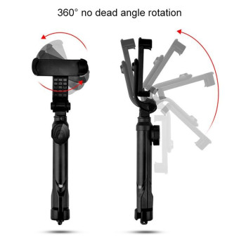 XT10 Multi-function Mobile Live Broadcast Bluetooth Self-timer Pole Tripod (Pink)